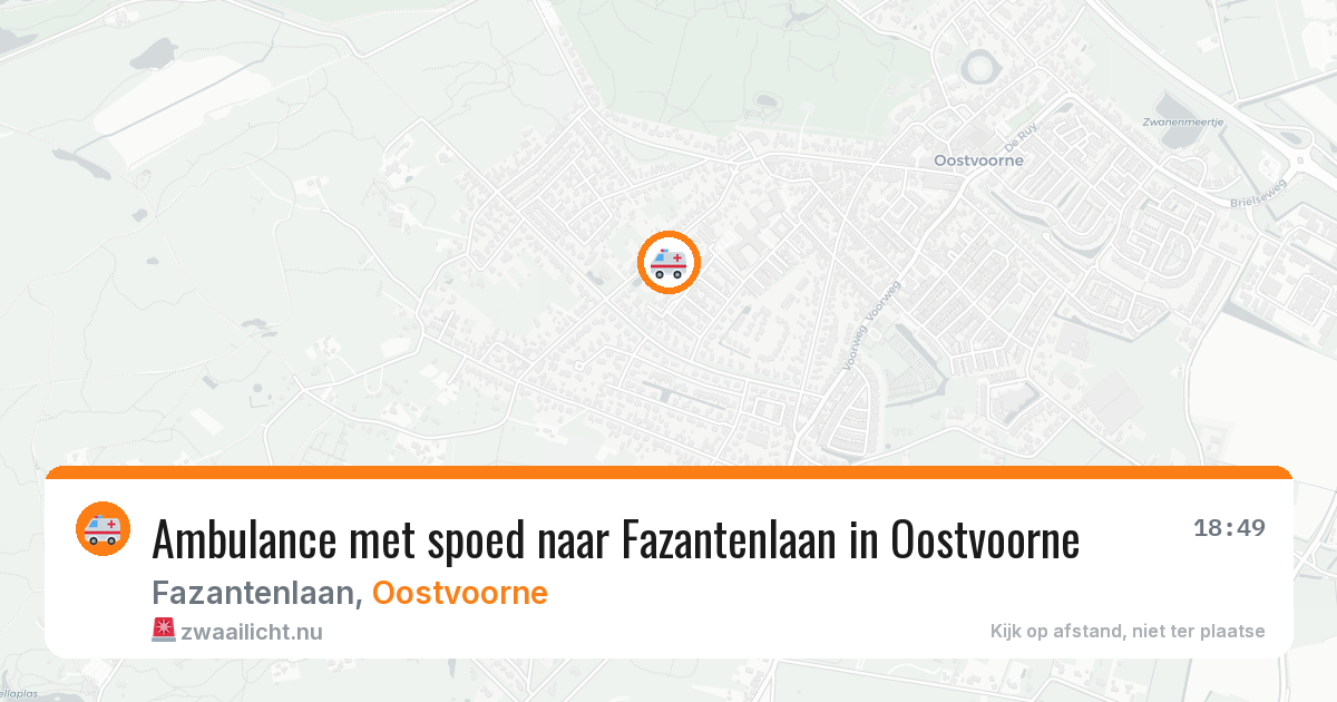 Ambulance met spoed naar Fazantenlaan in Oostvoorne — 18 jul 2026