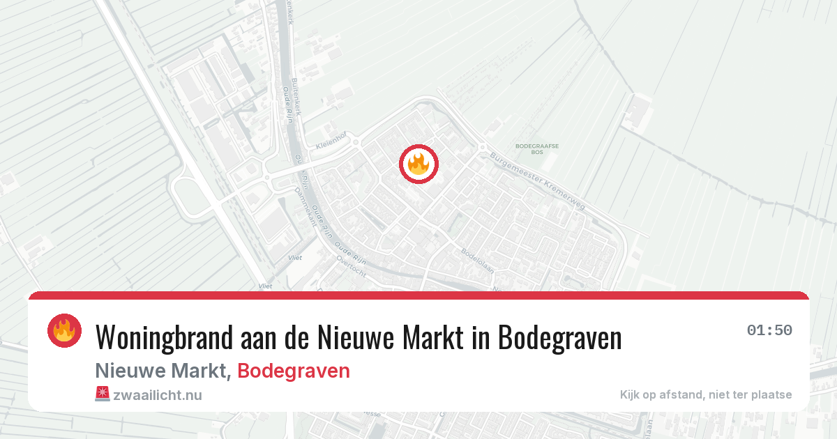 Woningbrand aan de Nieuwe Markt in Bodegraven — 16 jul 2026