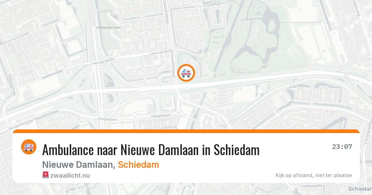 Ambulance naar Nieuwe Damlaan in Schiedam — 16 jul 2026