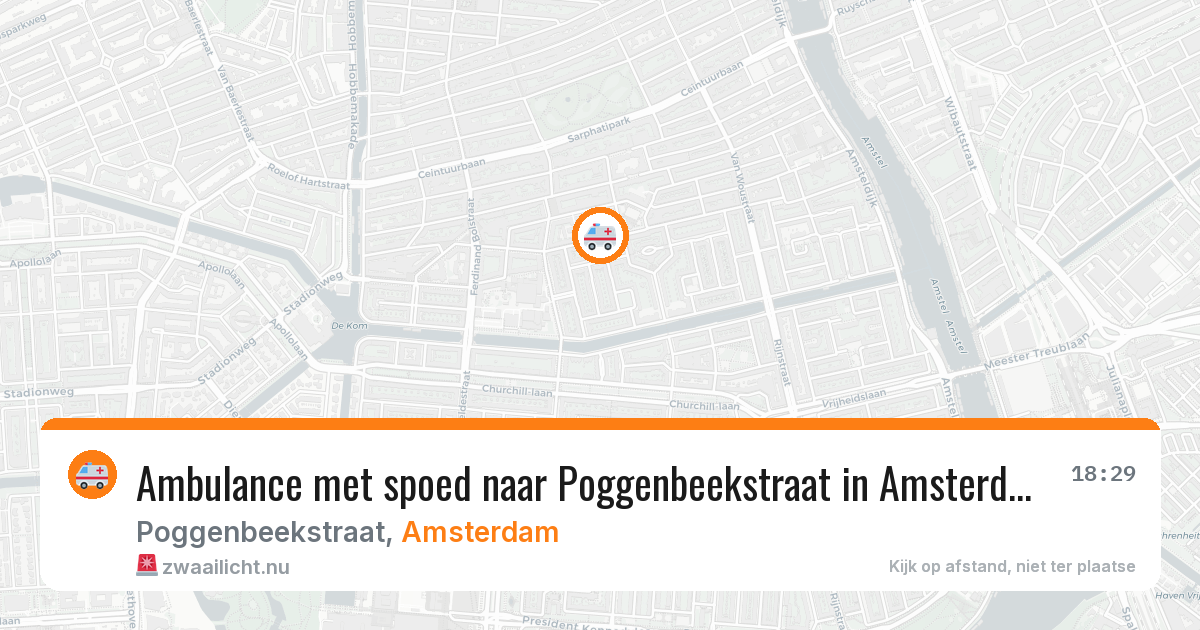 Ambulance met spoed naar Poggenbeekstraat in Amsterdam — 16 jul 2026