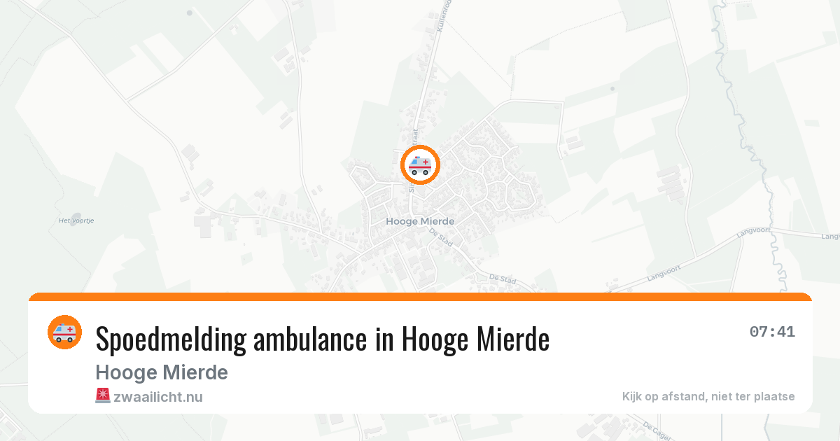 Spoedmelding ambulance in Hooge Mierde — 13 jul 2026
