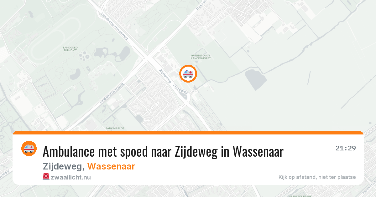 Ambulance met spoed naar Zijdeweg in Wassenaar — 24 mei 2026