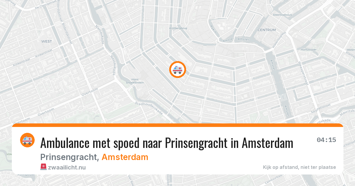 Ambulance met spoed naar Prinsengracht in Amsterdam — 9 apr 2026