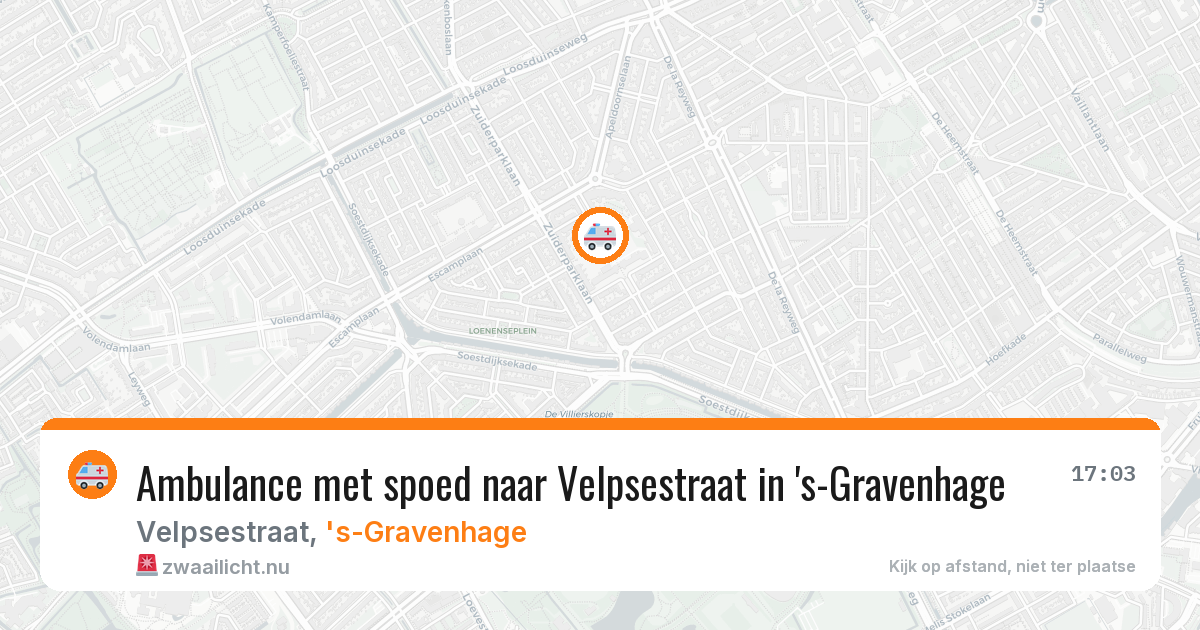Ambulance met spoed naar Velpsestraat in 's-Gravenhage — 18 mei 2026