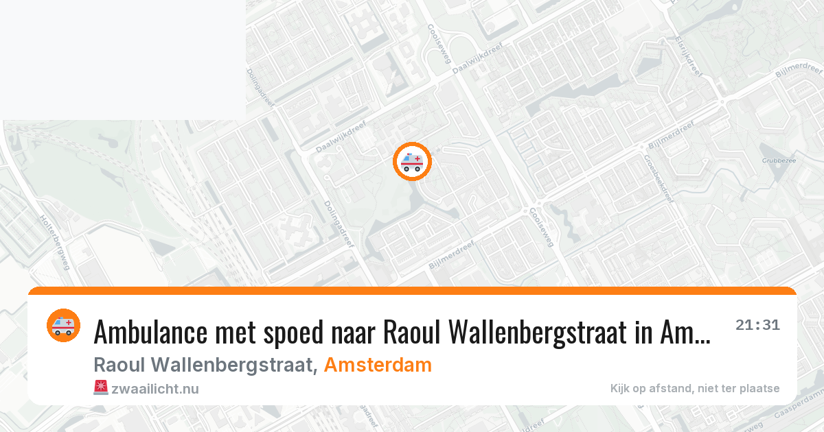 Ambulance met spoed naar Raoul Wallenbergstraat in Amsterdam — 10 jul 2026