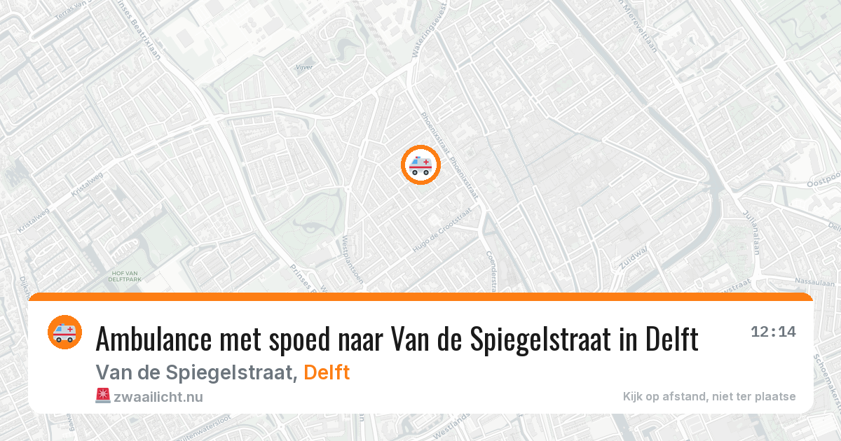 Ambulance met spoed naar Van de Spiegelstraat in Delft — 12 mei 2026