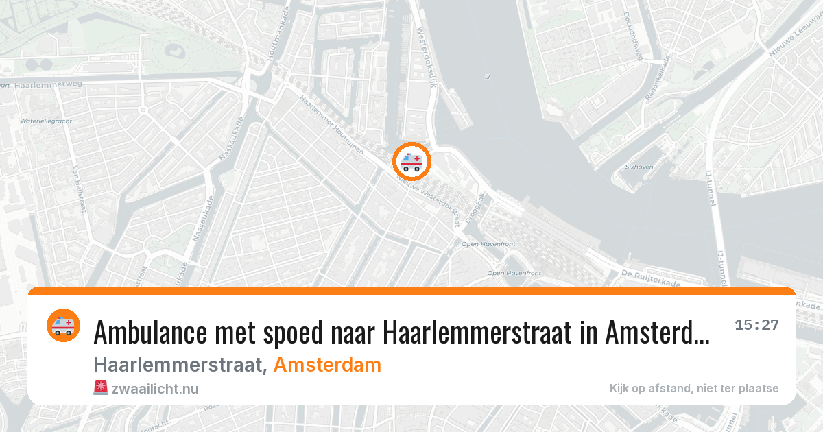 Ambulance met spoed naar Haarlemmerstraat in Amsterdam — 21 jul 2026