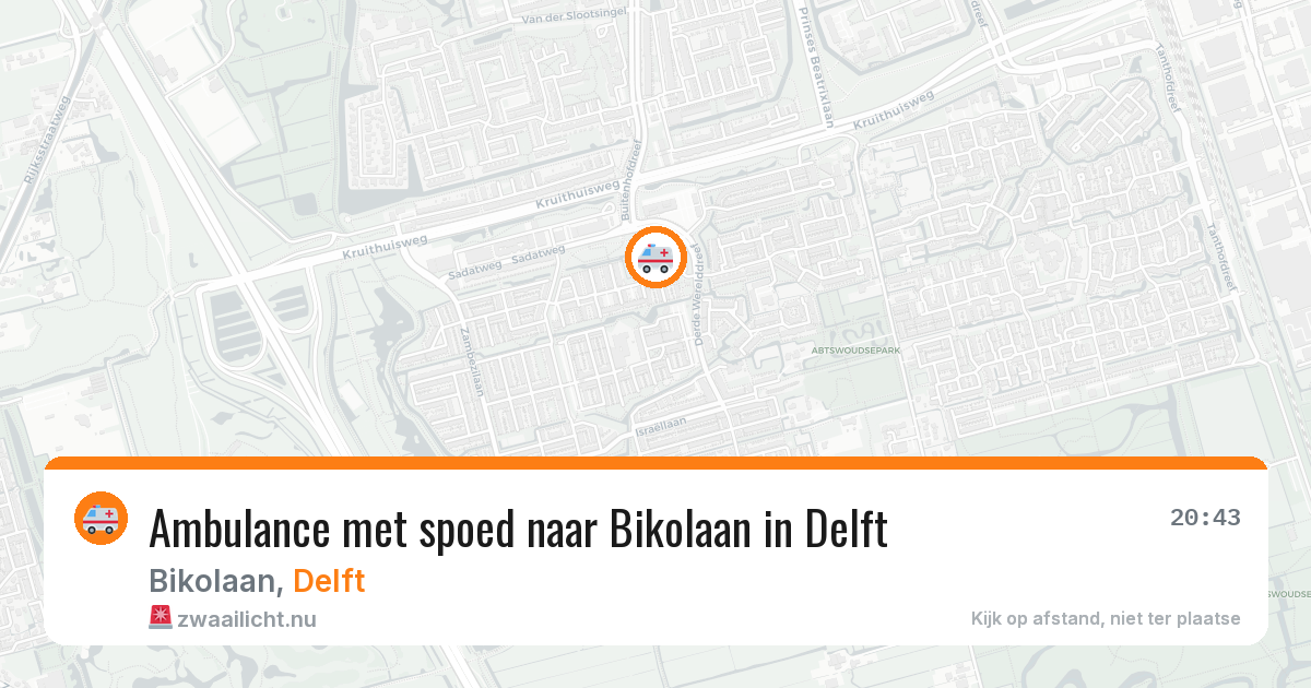 Ambulance met spoed naar Bikolaan in Delft — 12 jul 2026