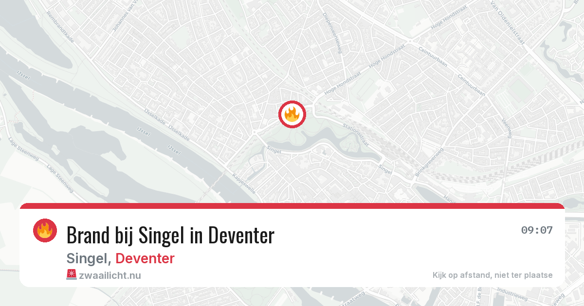 Brand bij Singel in Deventer — 29 mei 2026