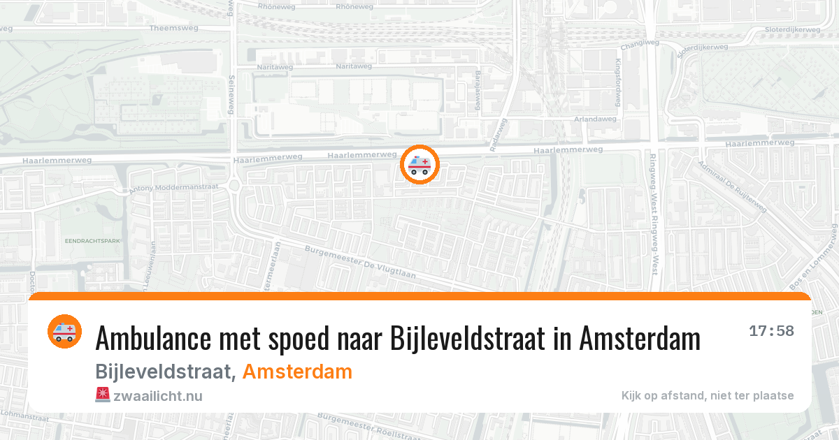Ambulance met spoed naar Bijleveldstraat in Amsterdam — 21 jul 2026