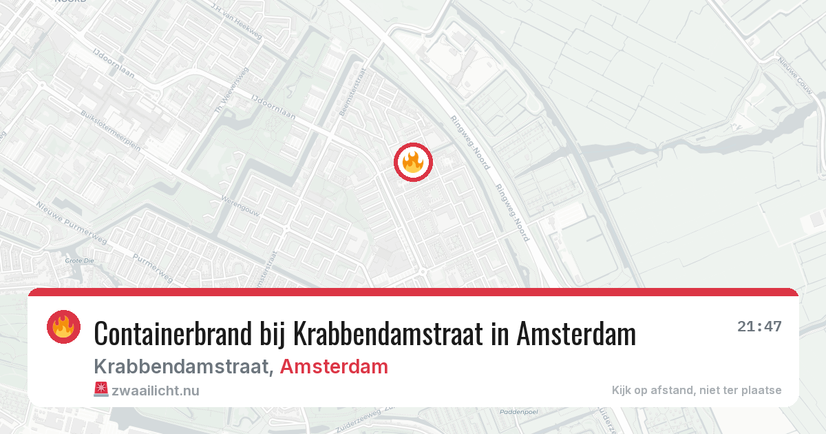Containerbrand bij Krabbendamstraat in Amsterdam — 18 jul 2026