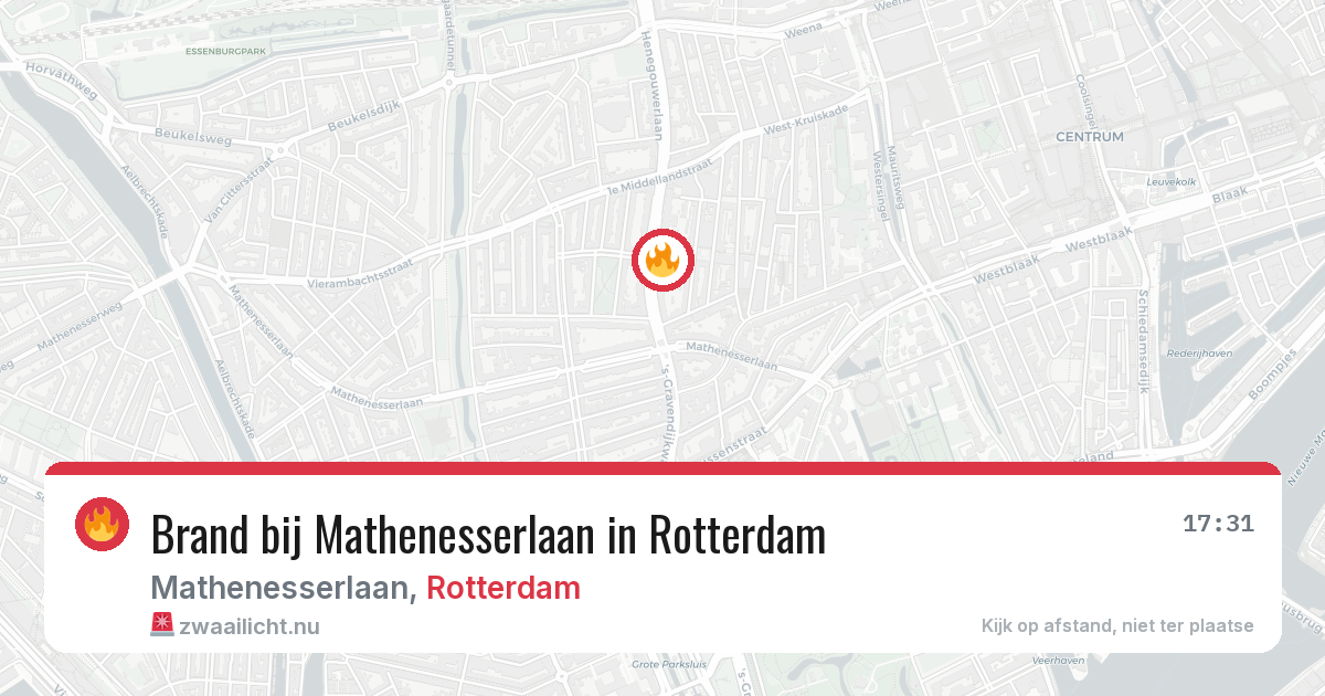 Brand bij Mathenesserlaan in Rotterdam — 21 apr 2026