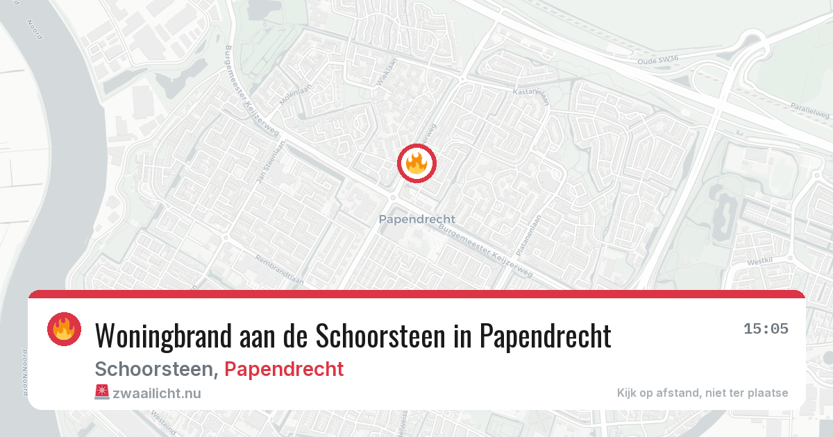 Woningbrand aan de Schoorsteen in Papendrecht — 22 jan 2026