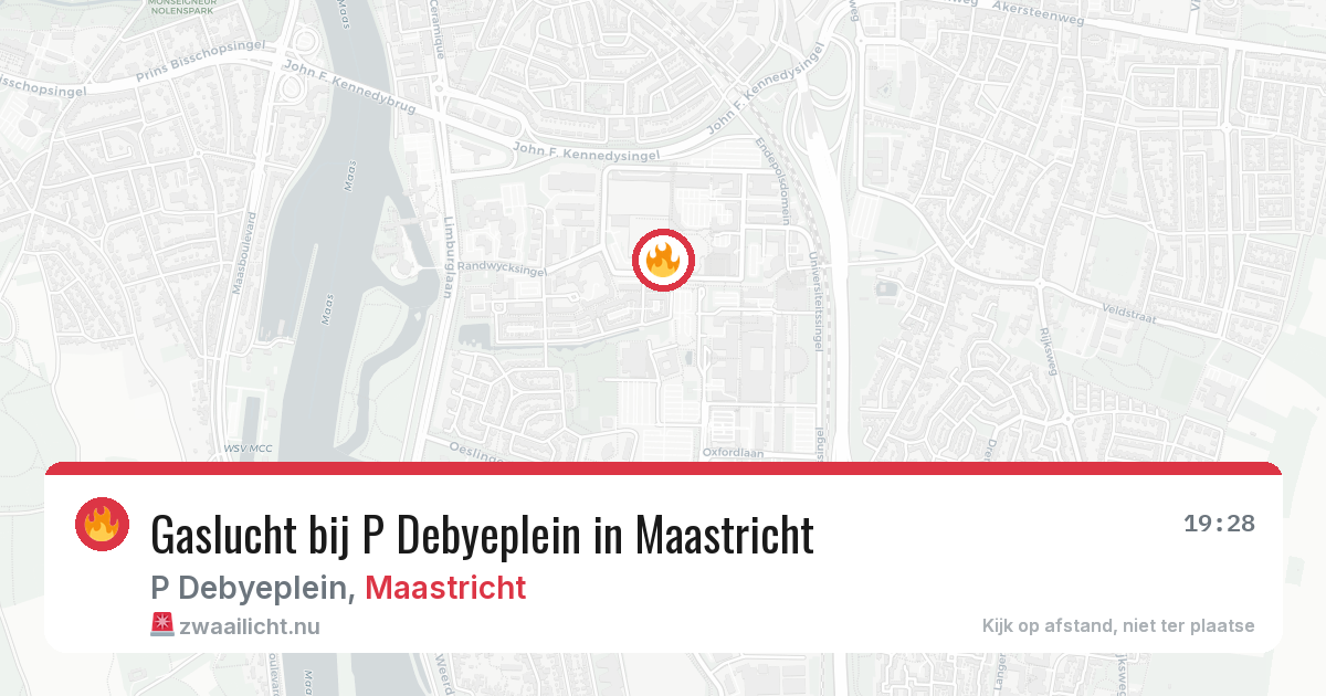 Gaslucht bij P Debyeplein in Maastricht — 17 jul 2026