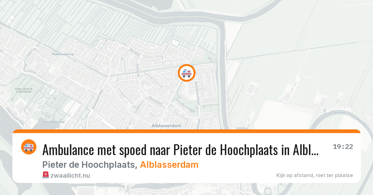 Ambulance met spoed naar Pieter de Hoochplaats in Alblasserdam — 15 jul 2026
