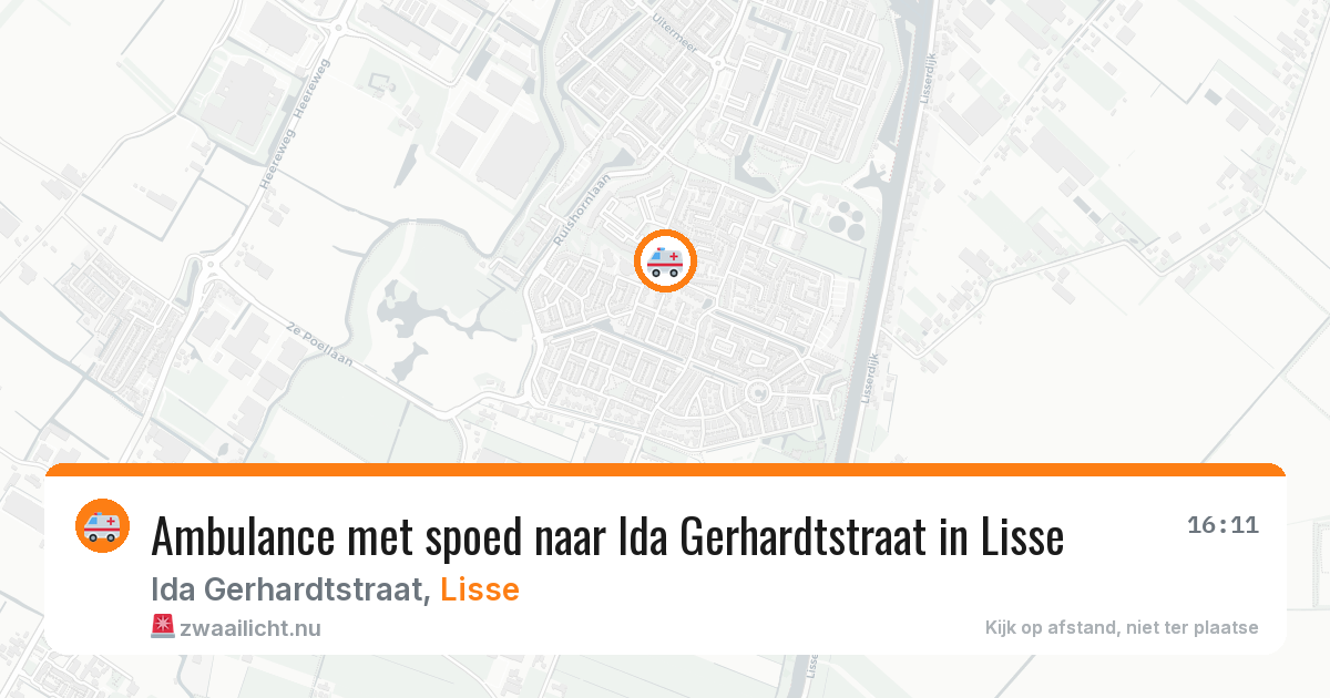 Ambulance met spoed naar Ida Gerhardtstraat in Lisse — 18 jul 2026