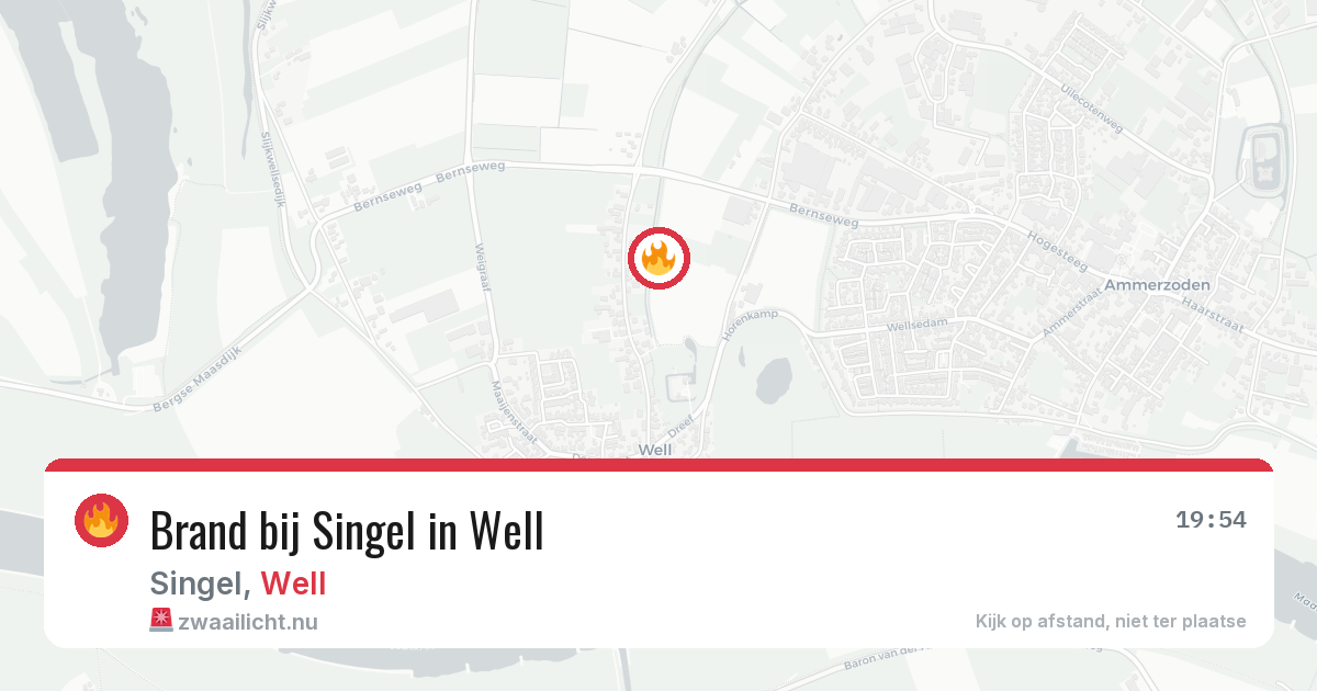 Brand bij Singel in Well — 29 mei 2026