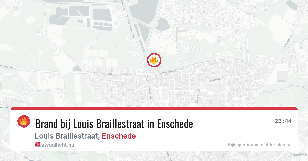 Brand bij Louis Braillestraat in Enschede — 5 jun 2026