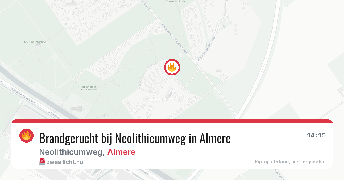 Brandgerucht bij Neolithicumweg in Almere — 27 mrt 2026