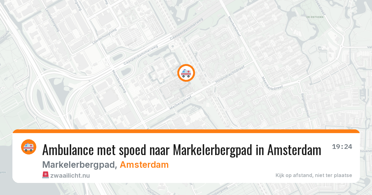 Ambulance met spoed naar Markelerbergpad in Amsterdam — 24 jul 2026