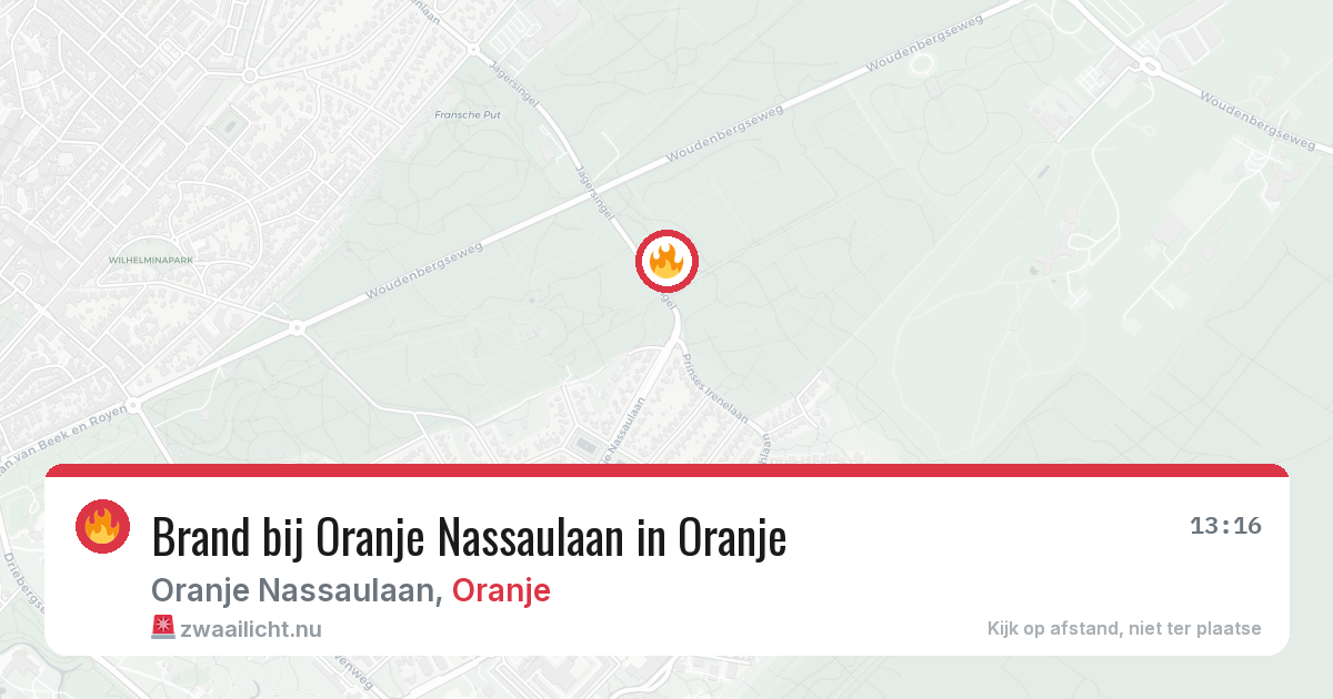 Brand bij Oranje Nassaulaan in Oranje — 25 mrt 2026