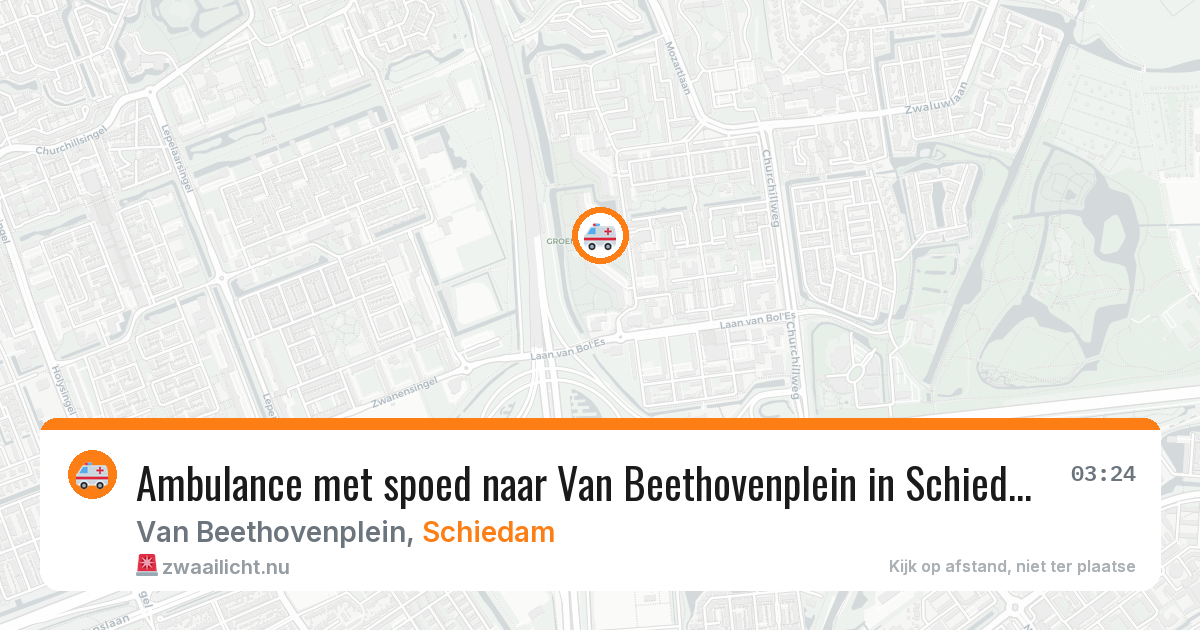 Ambulance met spoed naar Van Beethovenplein in Schiedam — 21 mei 2026