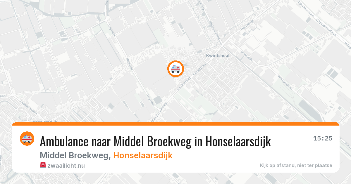 Ambulance naar Middel Broekweg in Honselaarsdijk — 17 jul 2026