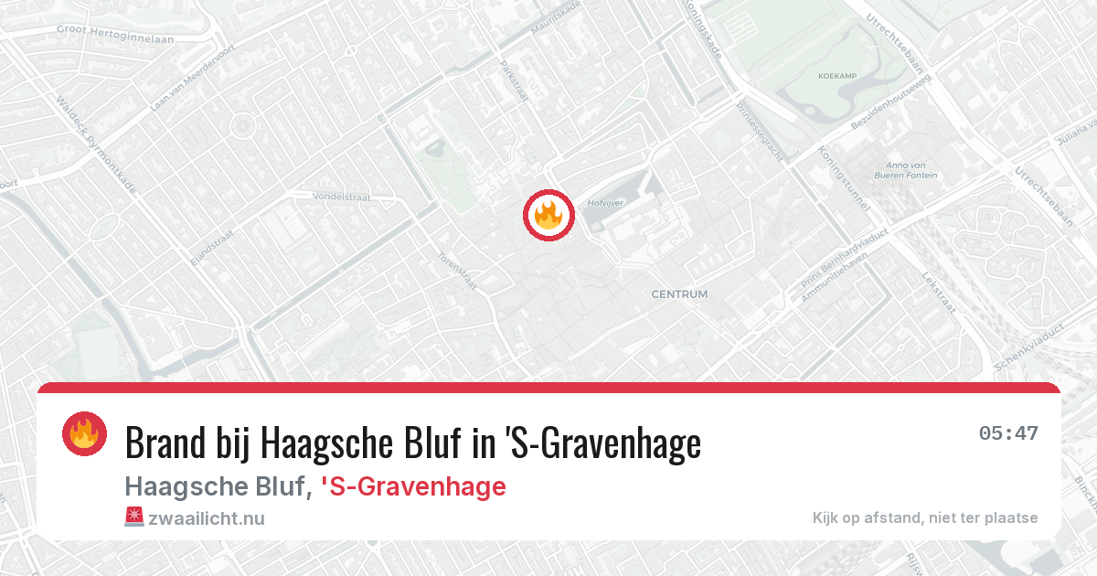 Brand bij Haagsche Bluf in 'S-Gravenhage — 17 jul 2026