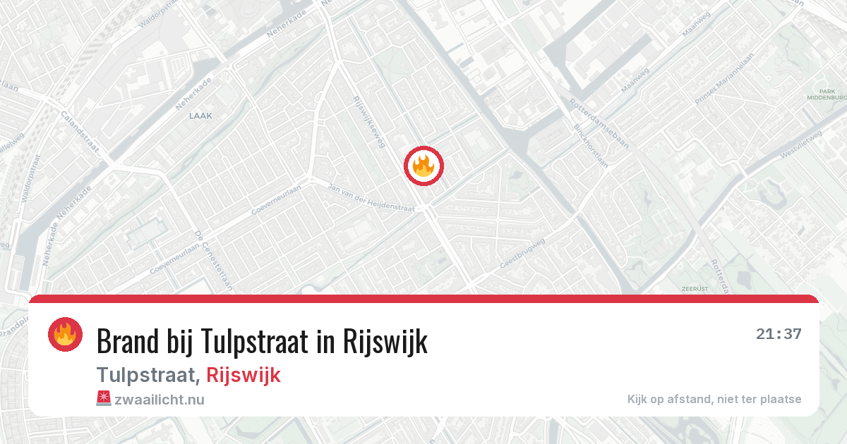 Brand bij Tulpstraat in Rijswijk — 3 apr 2026