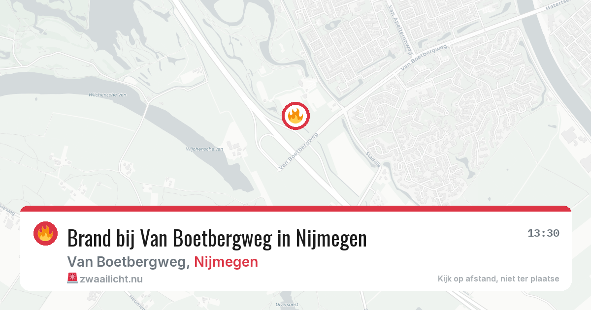 Brand bij Van Boetbergweg in Nijmegen — 24 mei 2026