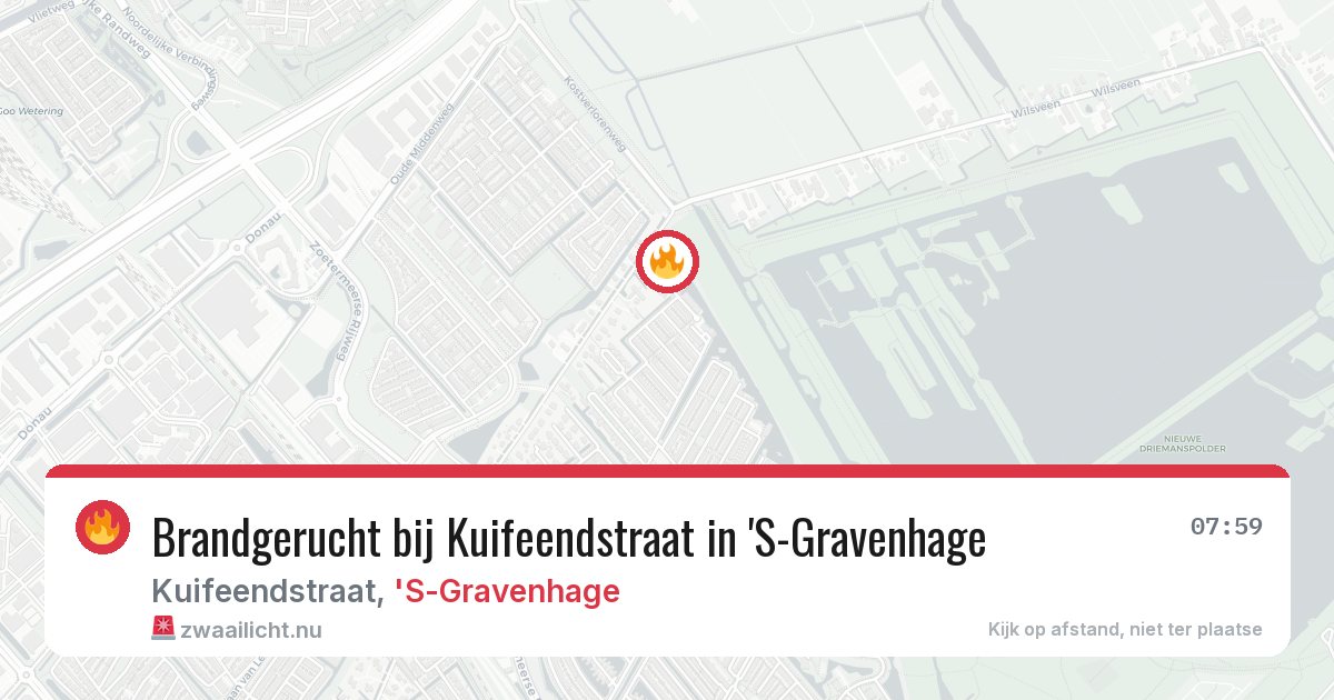 Brandgerucht bij Kuifeendstraat in 'S-Gravenhage — 25 jul 2026