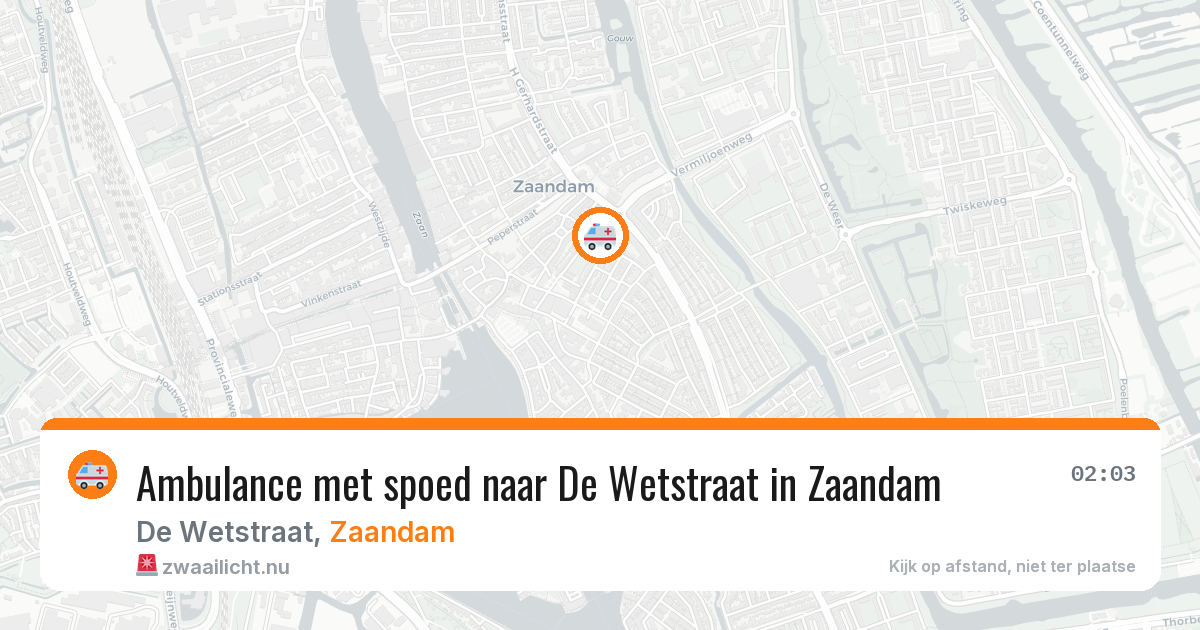 Ambulance met spoed naar De Wetstraat in Zaandam — 27 jul 2026