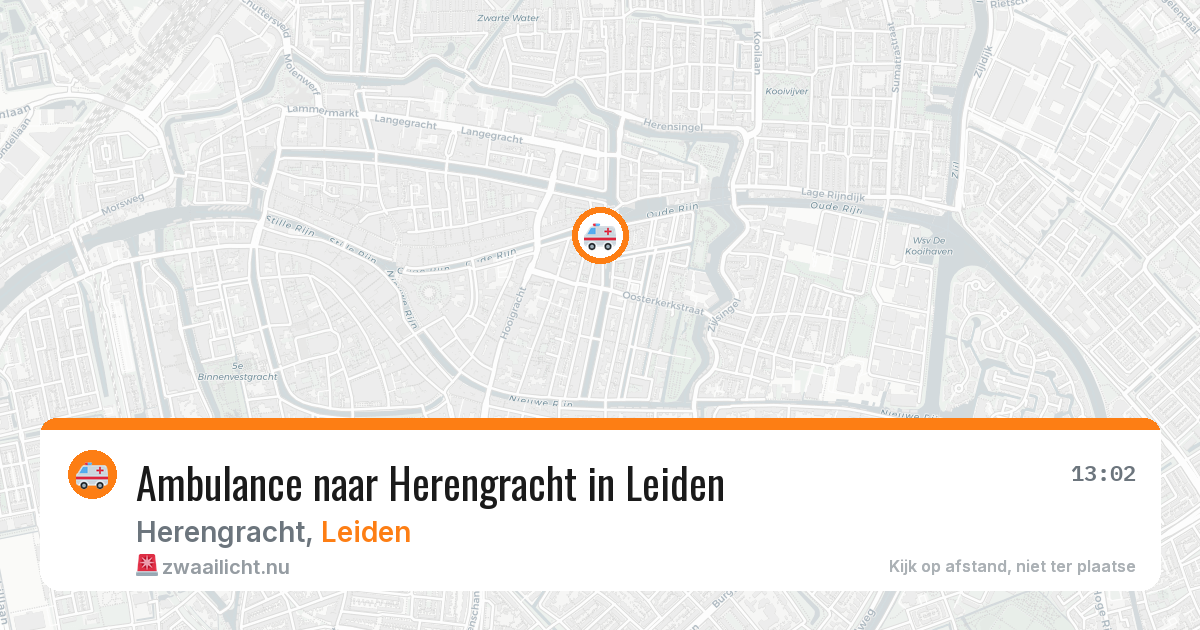 Ambulance naar Herengracht in Leiden — 16 jul 2026