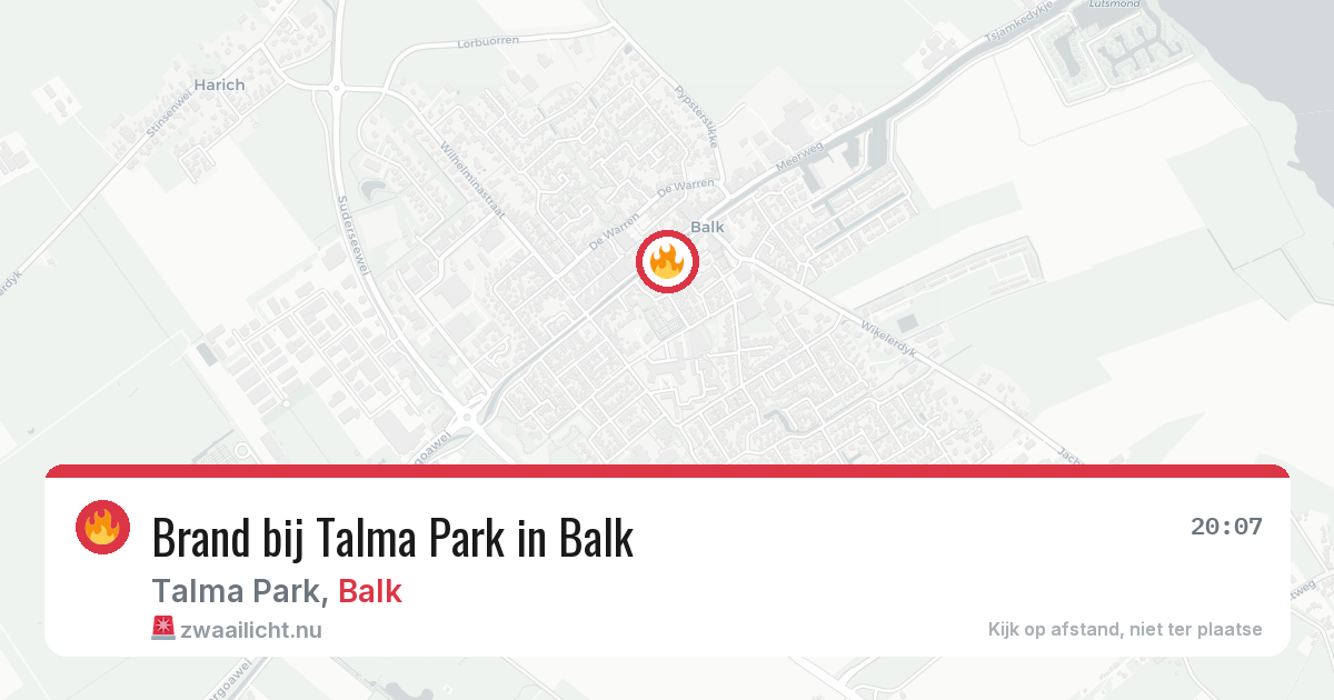 Brand bij Talma Park in Balk — 21 mrt 2026