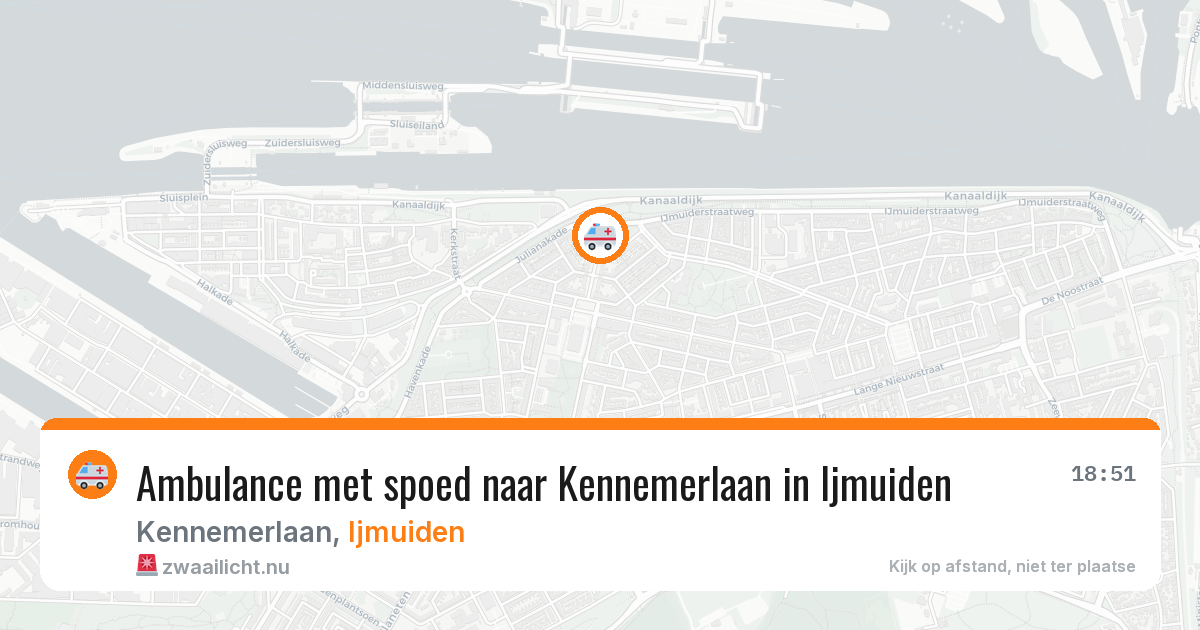 Ambulance met spoed naar Kennemerlaan in Ijmuiden — 18 jul 2026