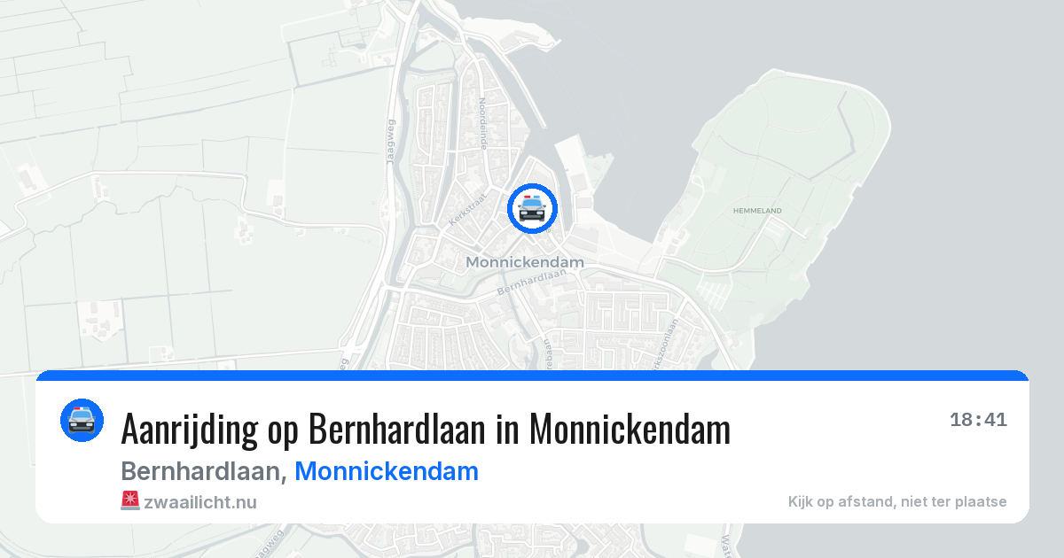 Aanrijding op Bernhardlaan in Monnickendam — 14 jul 2026