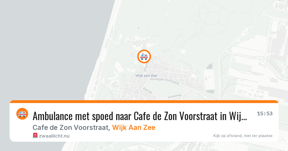 Ambulance met spoed naar Cafe de Zon Voorstraat in Wijk Aan Zee — 3 feb 2026