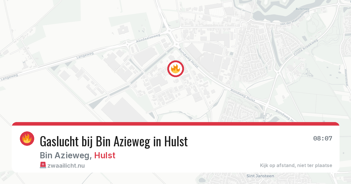 Gaslucht bij Bin Azieweg in Hulst — 8 jun 2026
