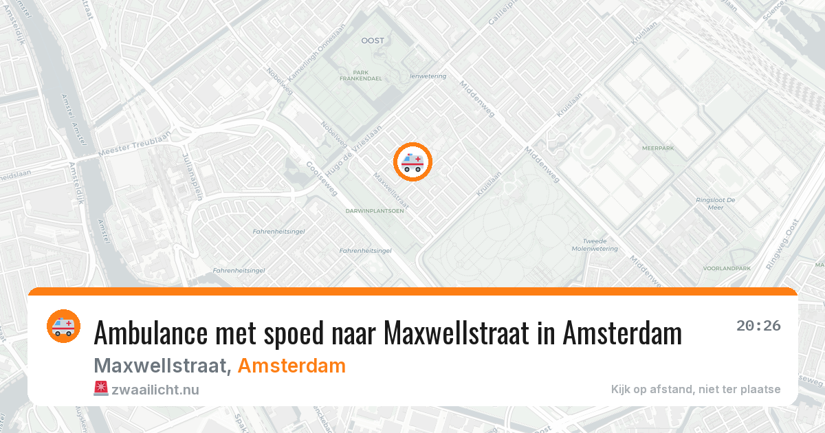 Ambulance met spoed naar Maxwellstraat in Amsterdam — 23 mei 2026