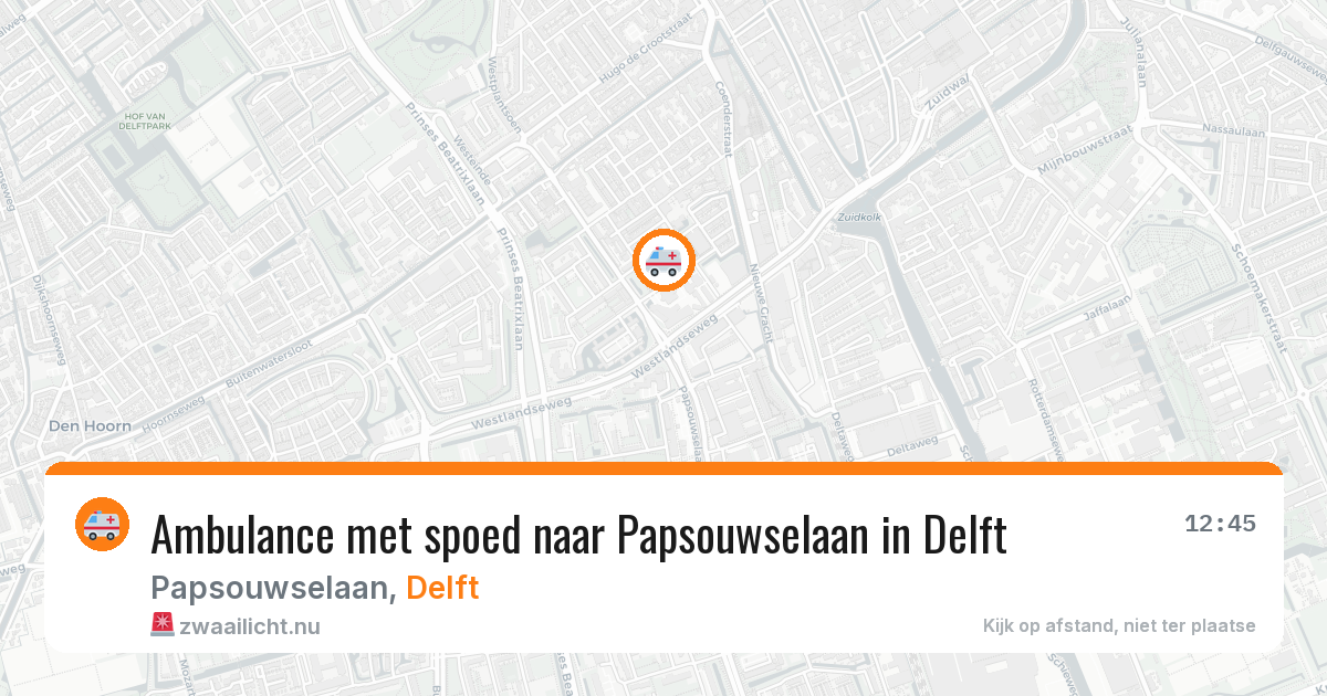 Ambulance met spoed naar Papsouwselaan in Delft — 22 jan 2026
