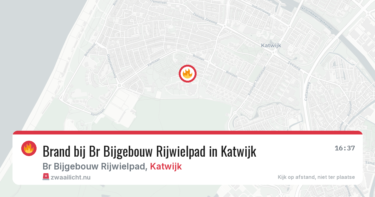 Brand bij Br Bijgebouw Rijwielpad in Katwijk — 20 mei 2026