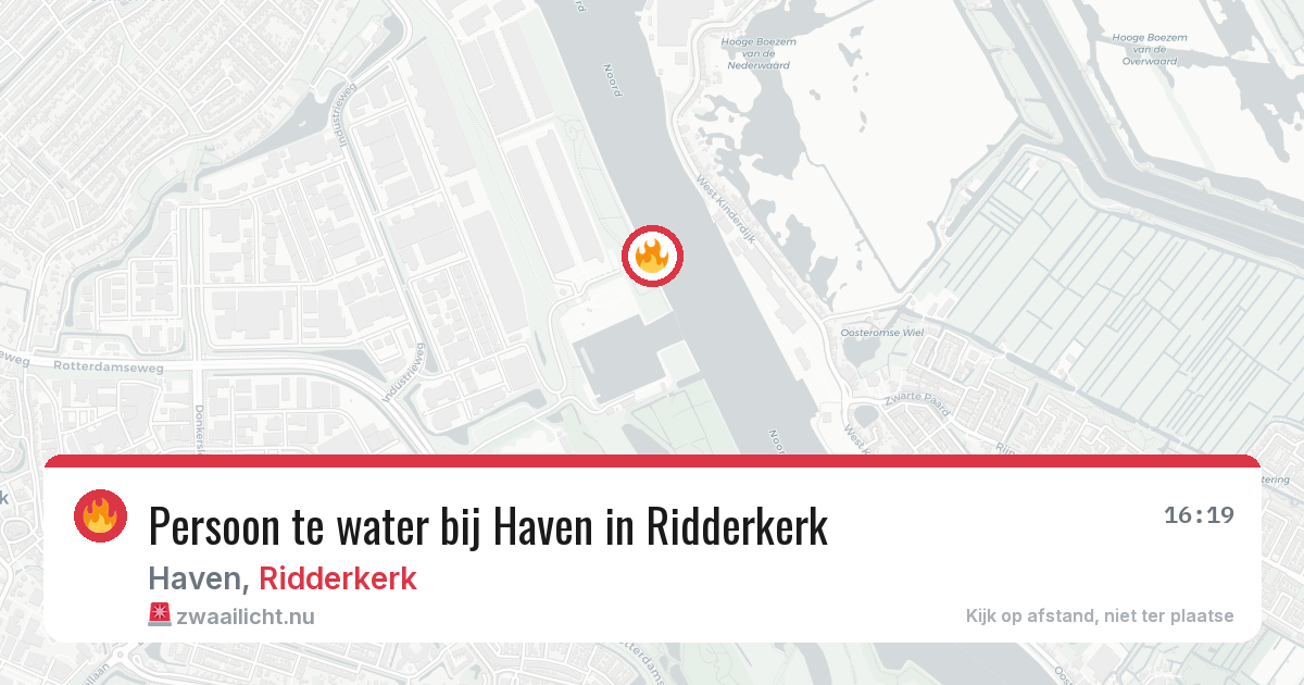 Persoon te water bij Haven in Ridderkerk — 10 jul 2026