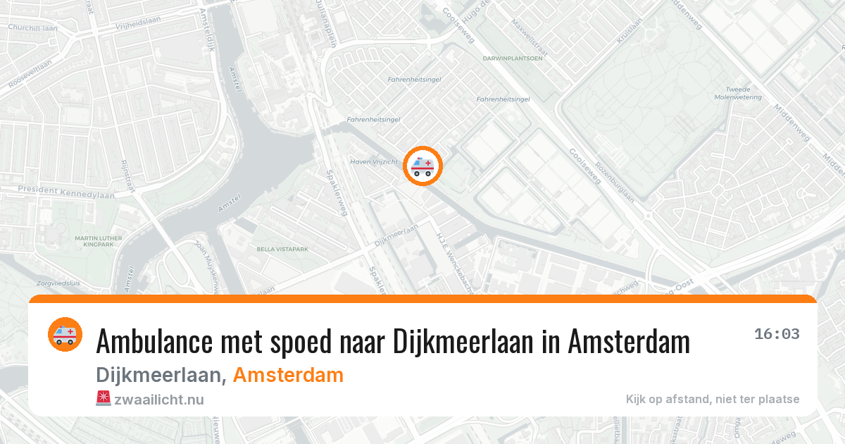 Ambulance met spoed naar Dijkmeerlaan in Amsterdam — 17 mrt 2026