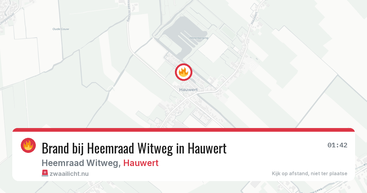 Brand bij Heemraad Witweg in Hauwert — 26 mrt 2026