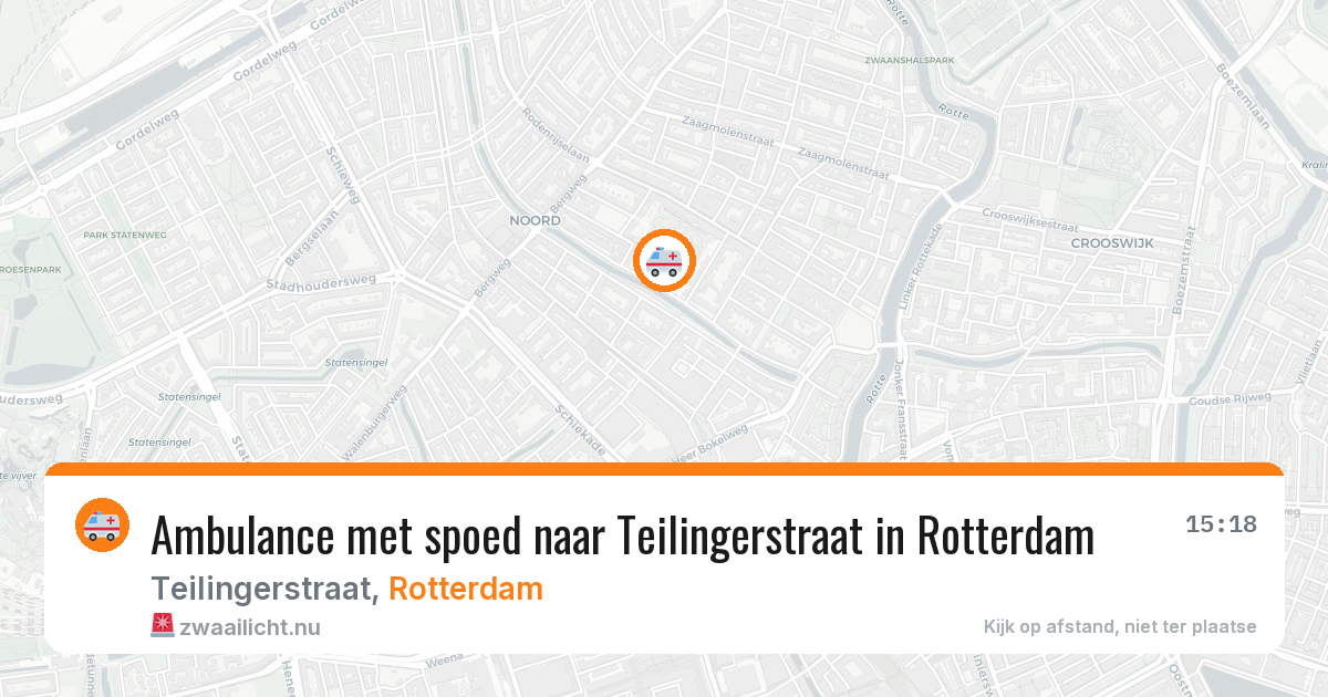 Ambulance met spoed naar Teilingerstraat in Rotterdam — 5 jun 2026