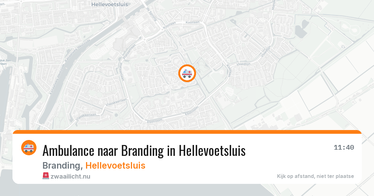 Ambulance naar Branding in Hellevoetsluis — 11 jul 2026