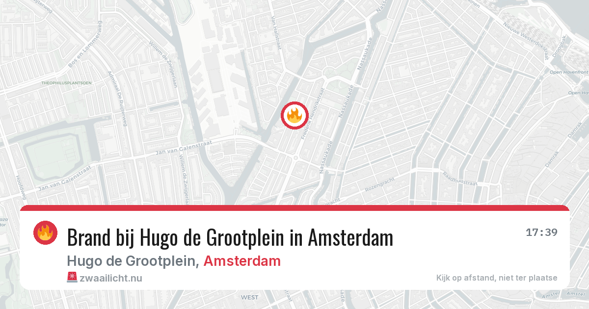 Brand bij Hugo de Grootplein in Amsterdam — 29 mei 2026