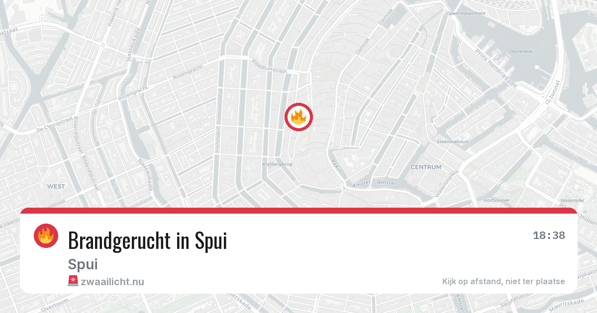 Brandgerucht in Spui — 11 jul 2026