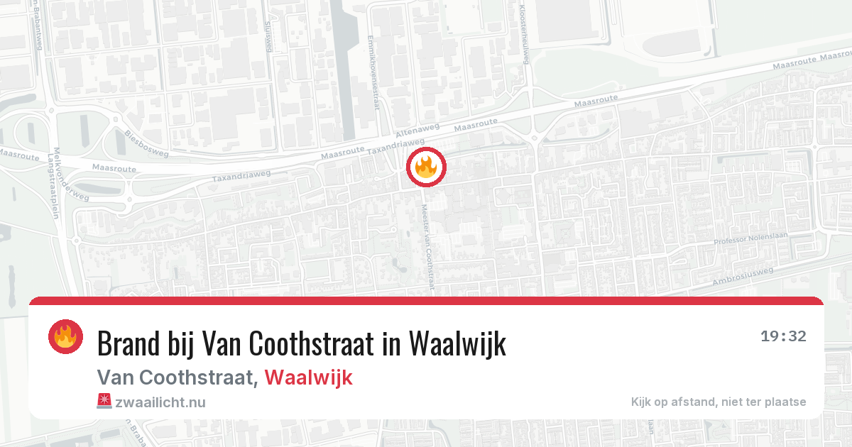 Brand bij Van Coothstraat in Waalwijk — 18 jul 2026