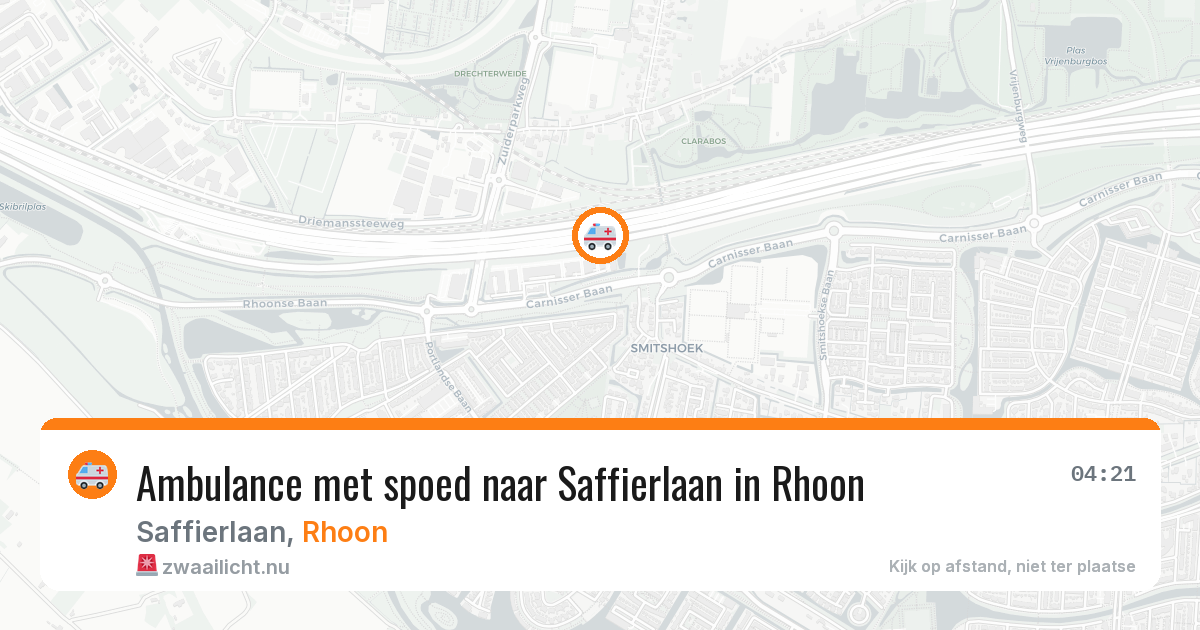 Ambulance met spoed naar Saffierlaan in Rhoon — 31 mei 2026